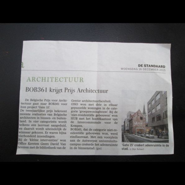 BOB361 krijgt Prijs Architectuur